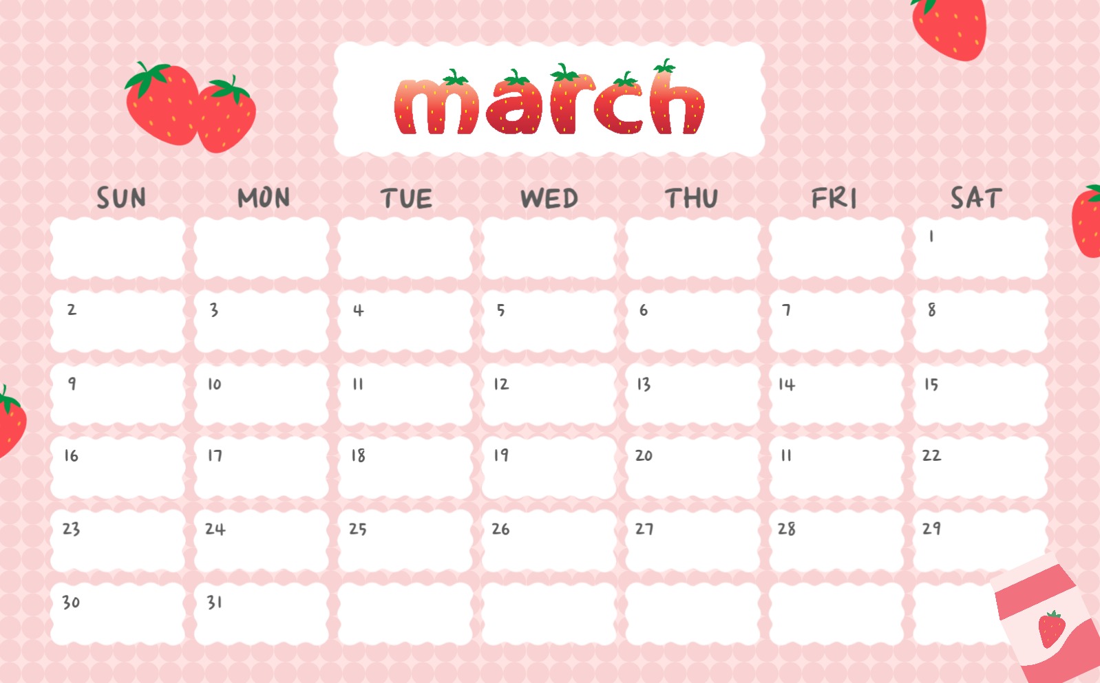 딸기달력플래너