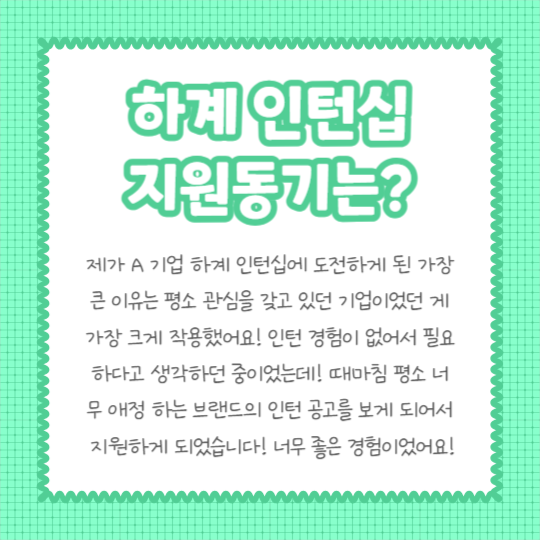 하계 인턴십 합격후기 (카드뉴스)