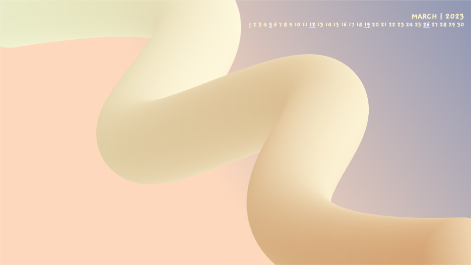 3월 달력 그러데이션 배경화면 PC