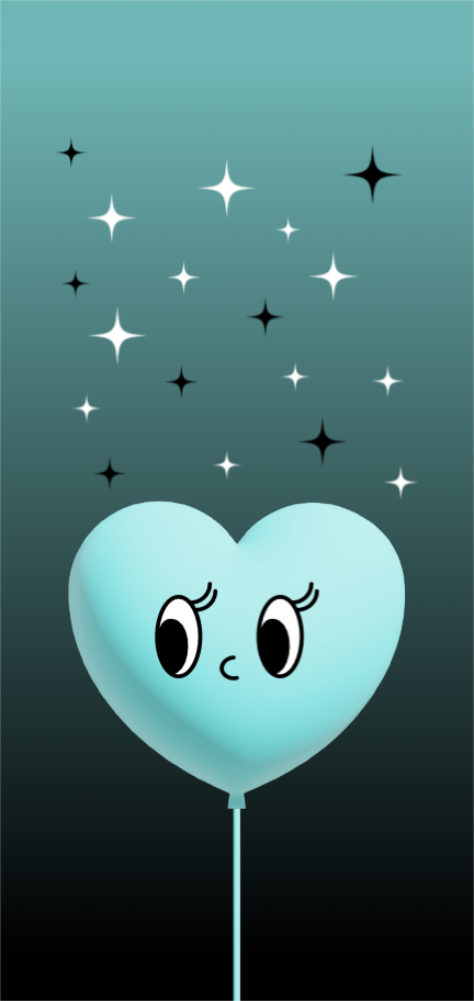 하트 풍선 반짝반짝 배경화면