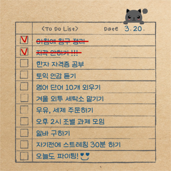 오늘 할 일 투 두 리스트 페이스북