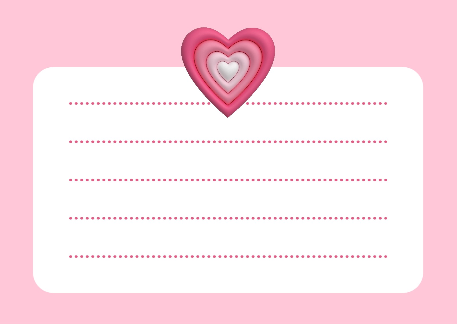 핑크 하트 엽서