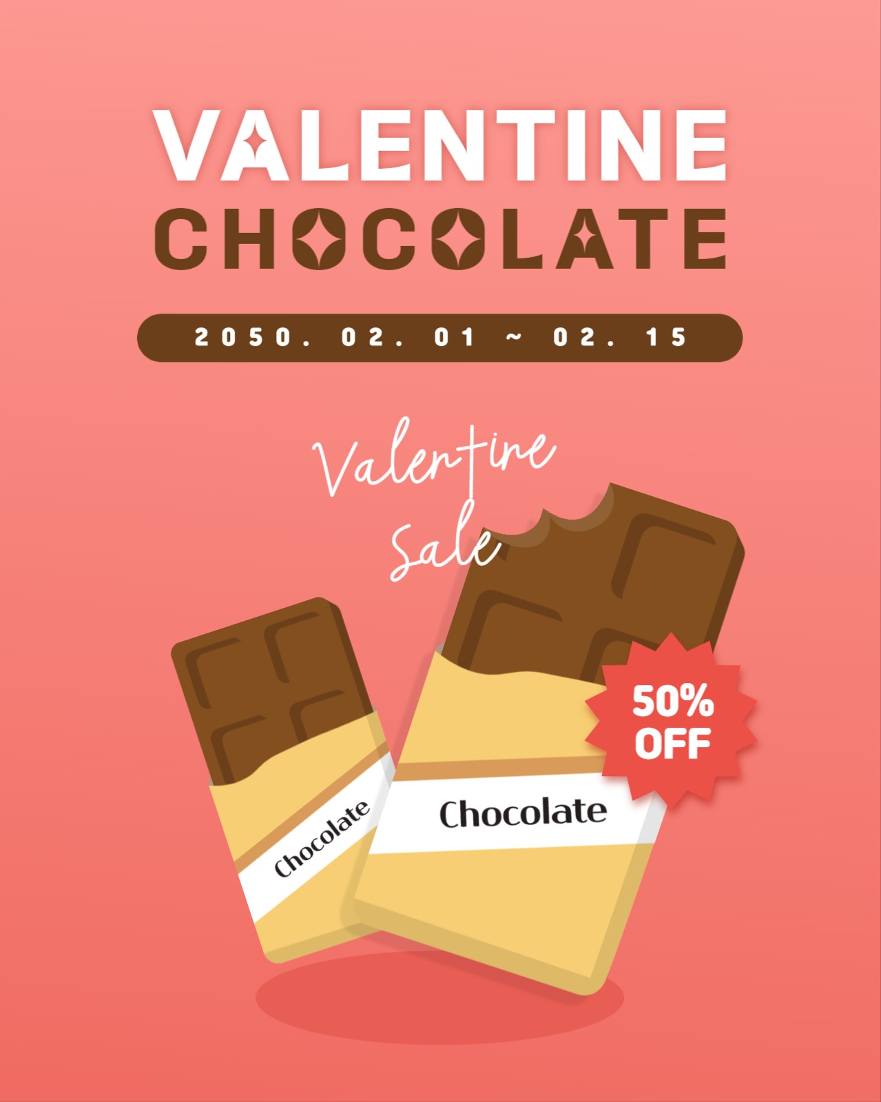 분홍색 발렌타인 초콜렛 세일