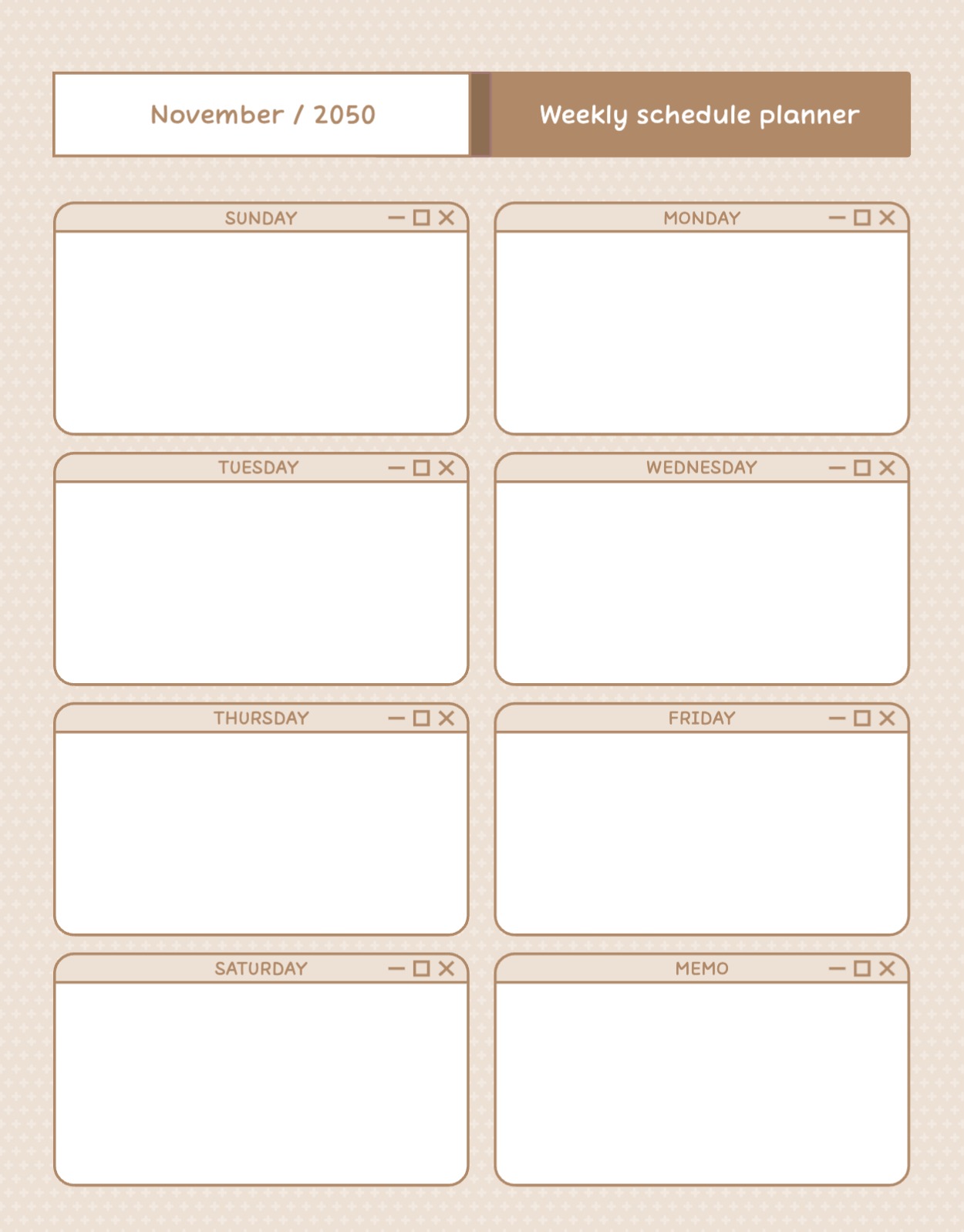 깔끔한 주간 계획표 속지 굿노트