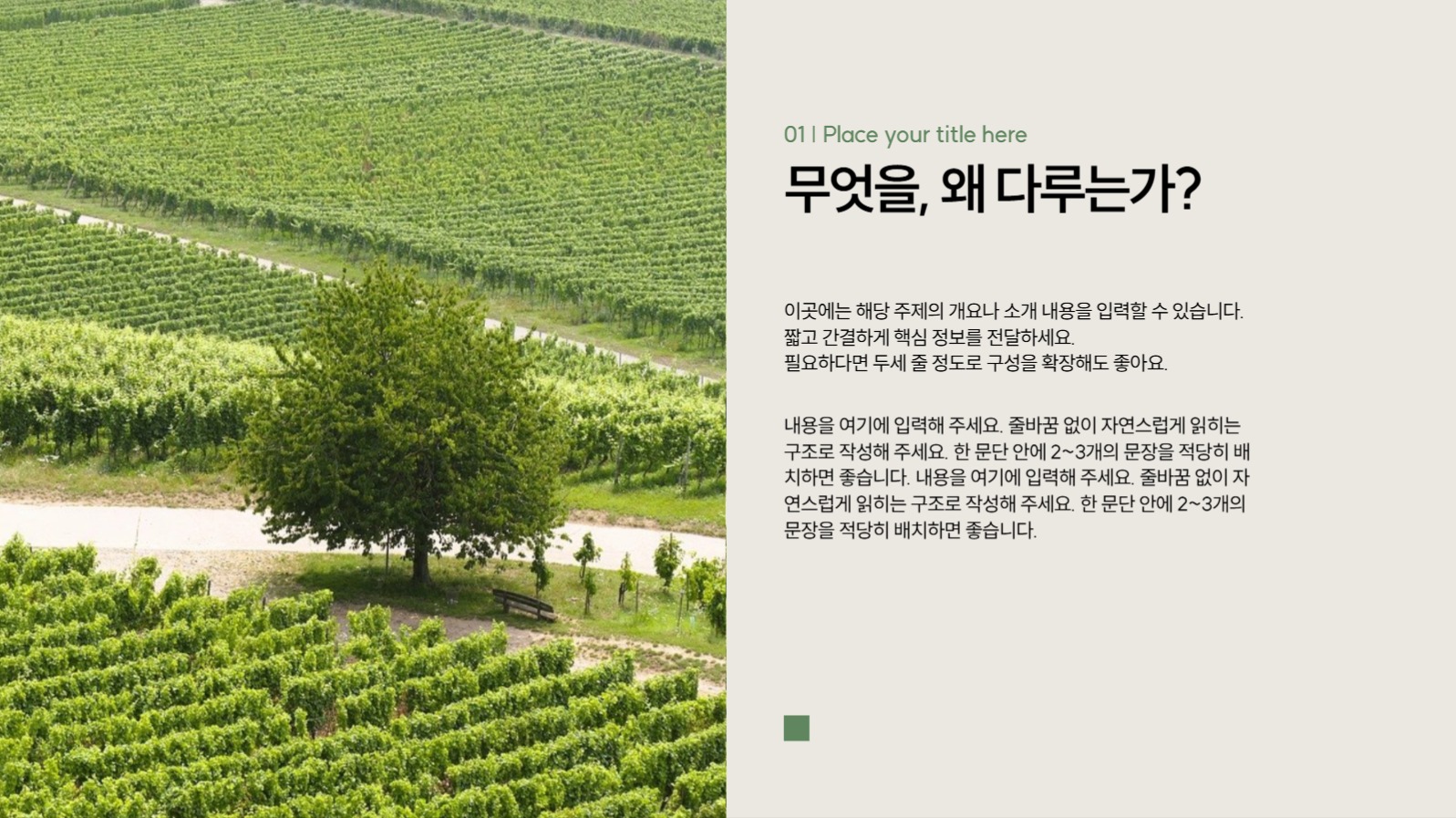 심플 녹색 포인트 프레젠테이션