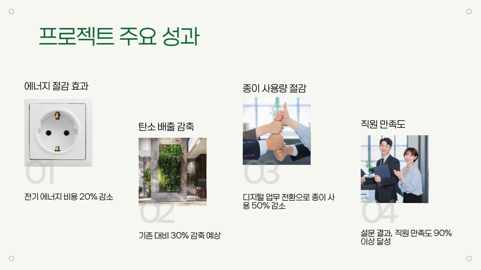 그린 심플한 프로젝트 보고서