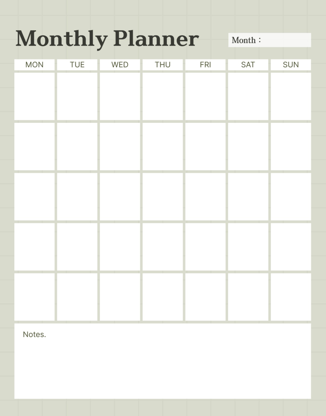 심플한 만년 월간 플래너 굿노트 속지