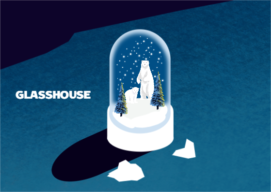 눈 내리는 온실 엽서