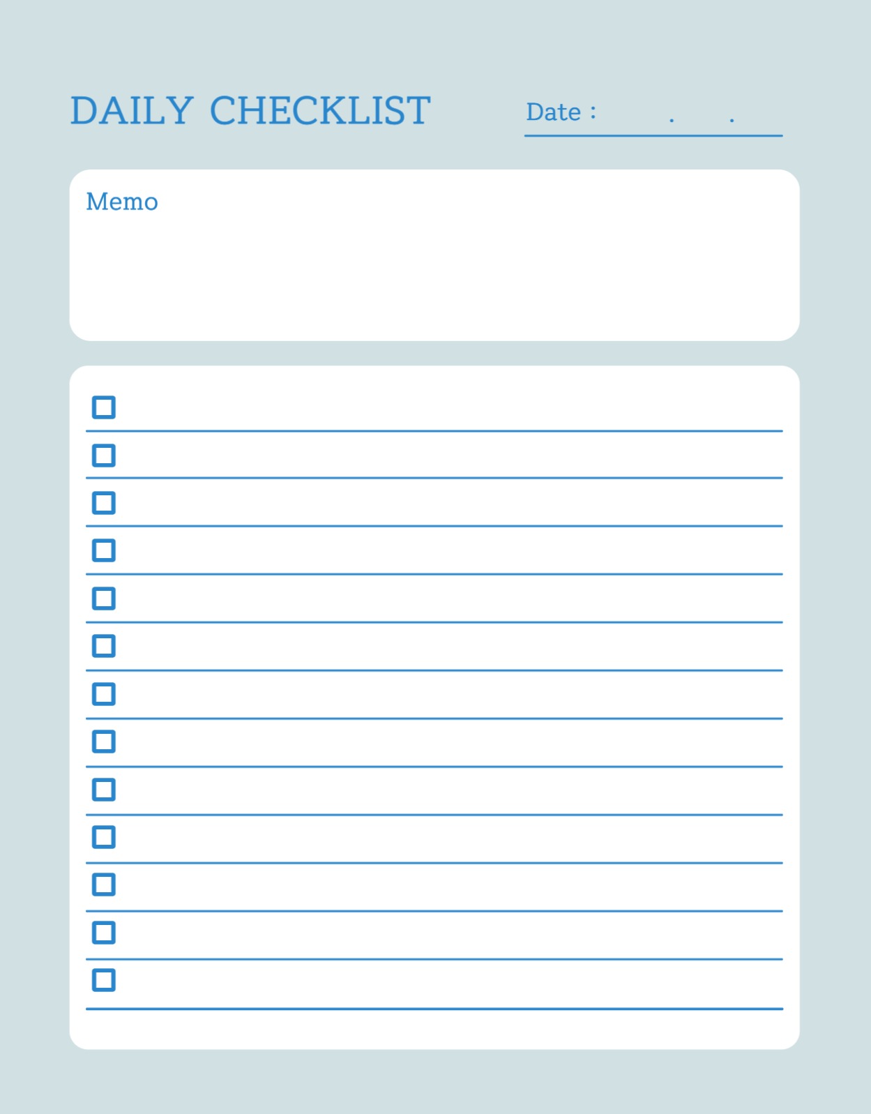 블루 데일리 체크리스트 굿노트 양식