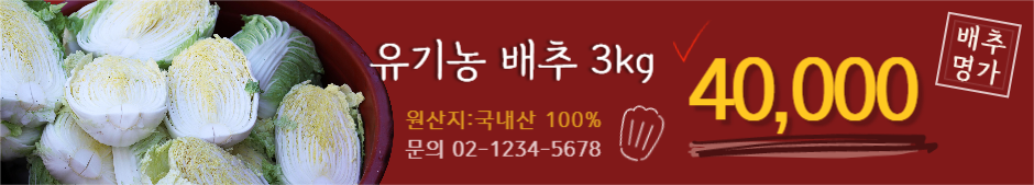 유기농 배추 배너