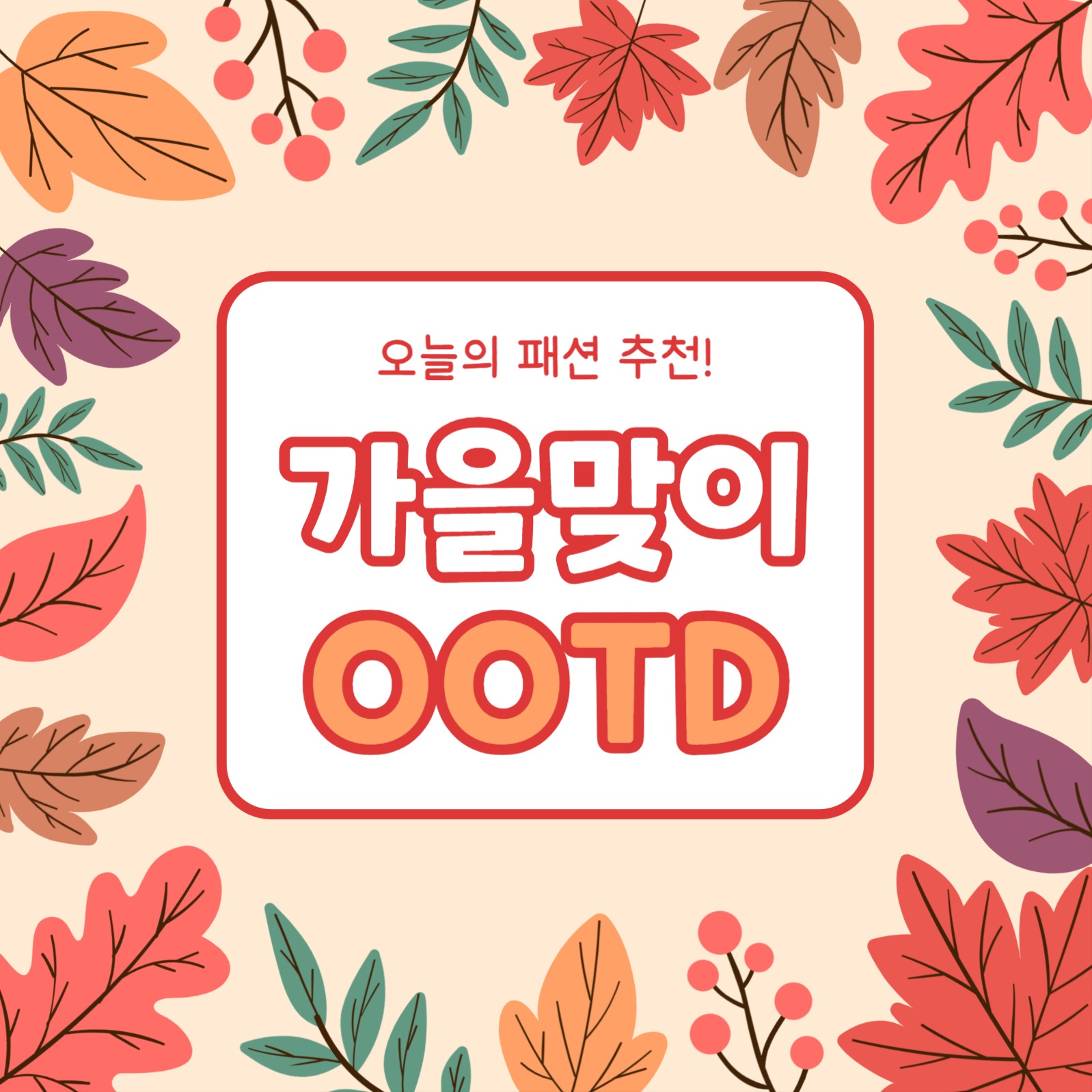 가을맞이 OOTD (카드뉴스)