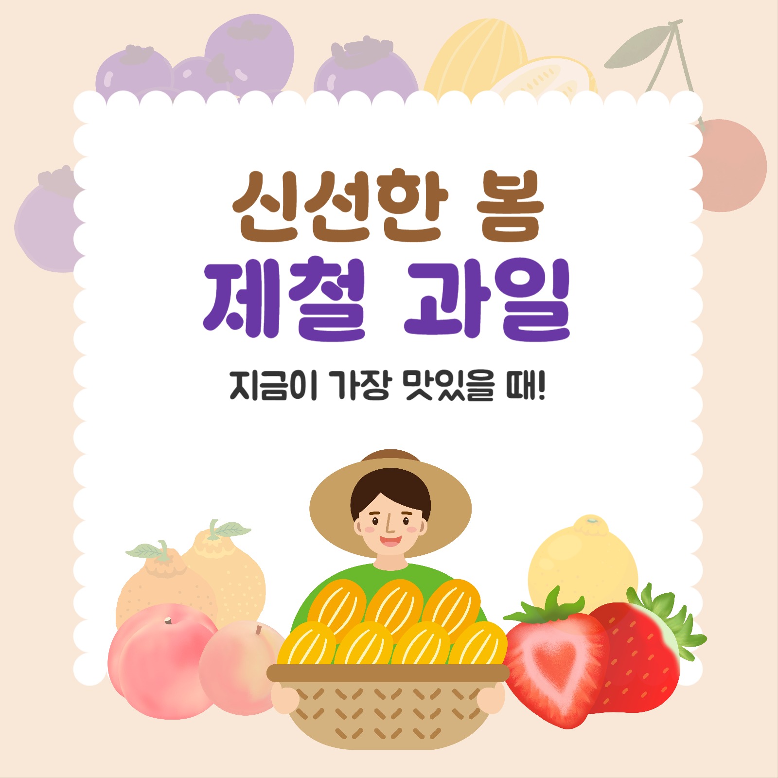 신선한 봄 제철 과일