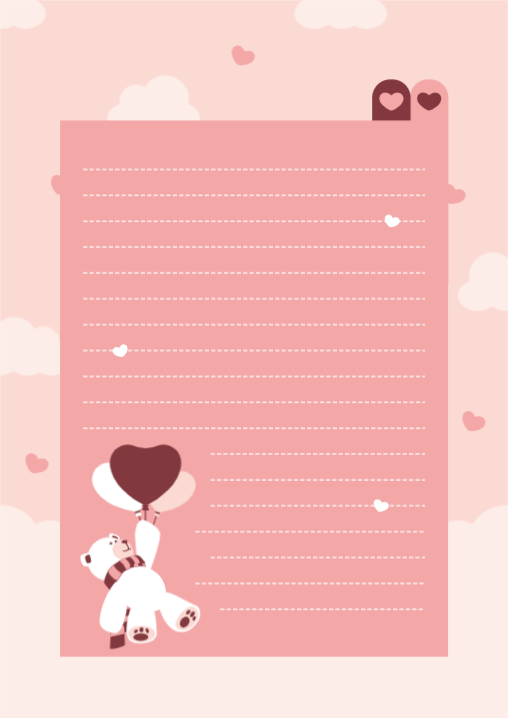 발렌타인 곰돌이 편지