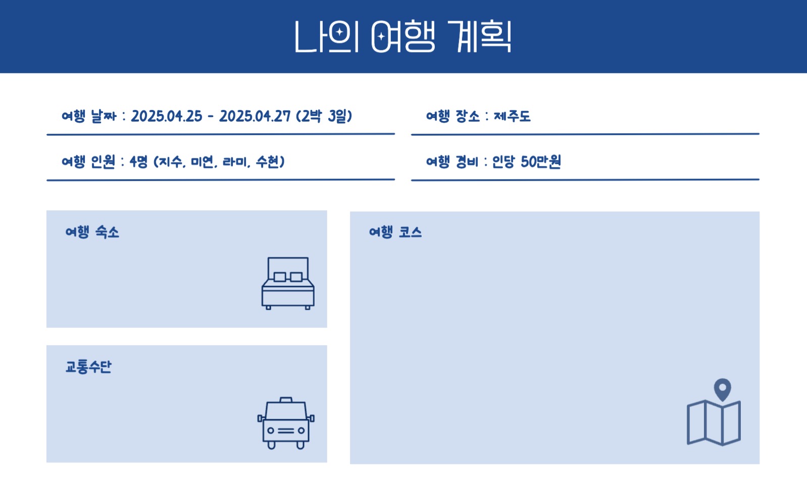 나의 여행 계획 굿노트