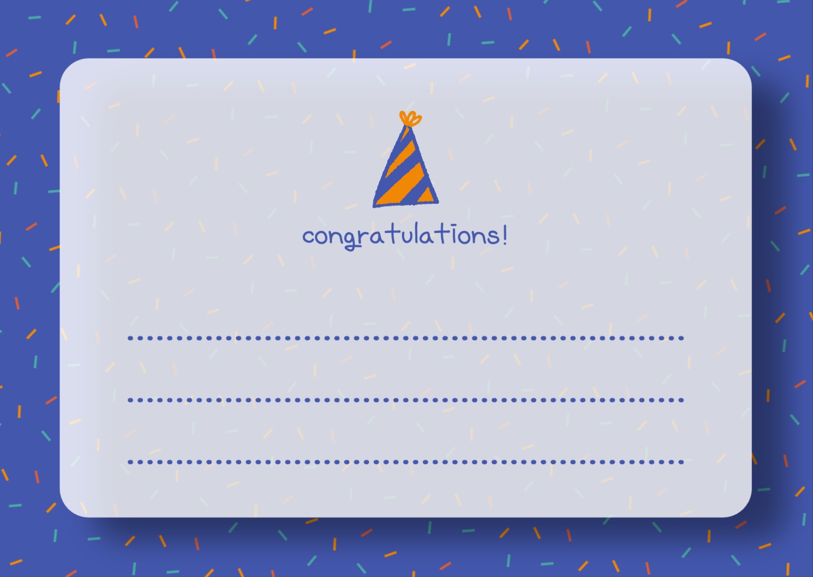 고깔모자 축하 엽서 카드