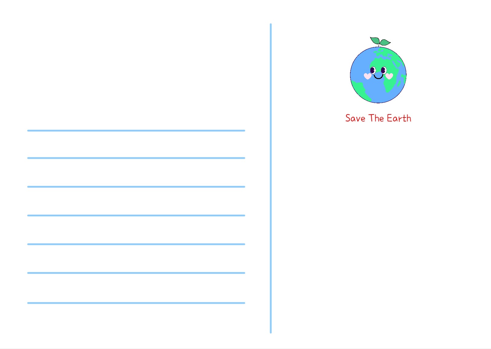 세계 지구의 날 카드 엽서 템플릿