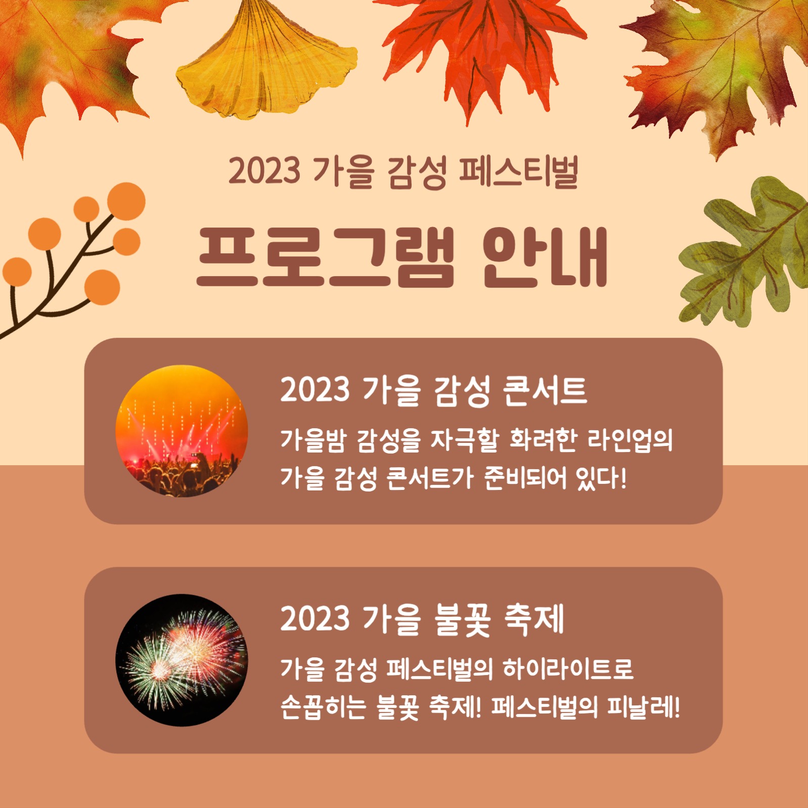가을 감성 페스티벌 카드뉴스