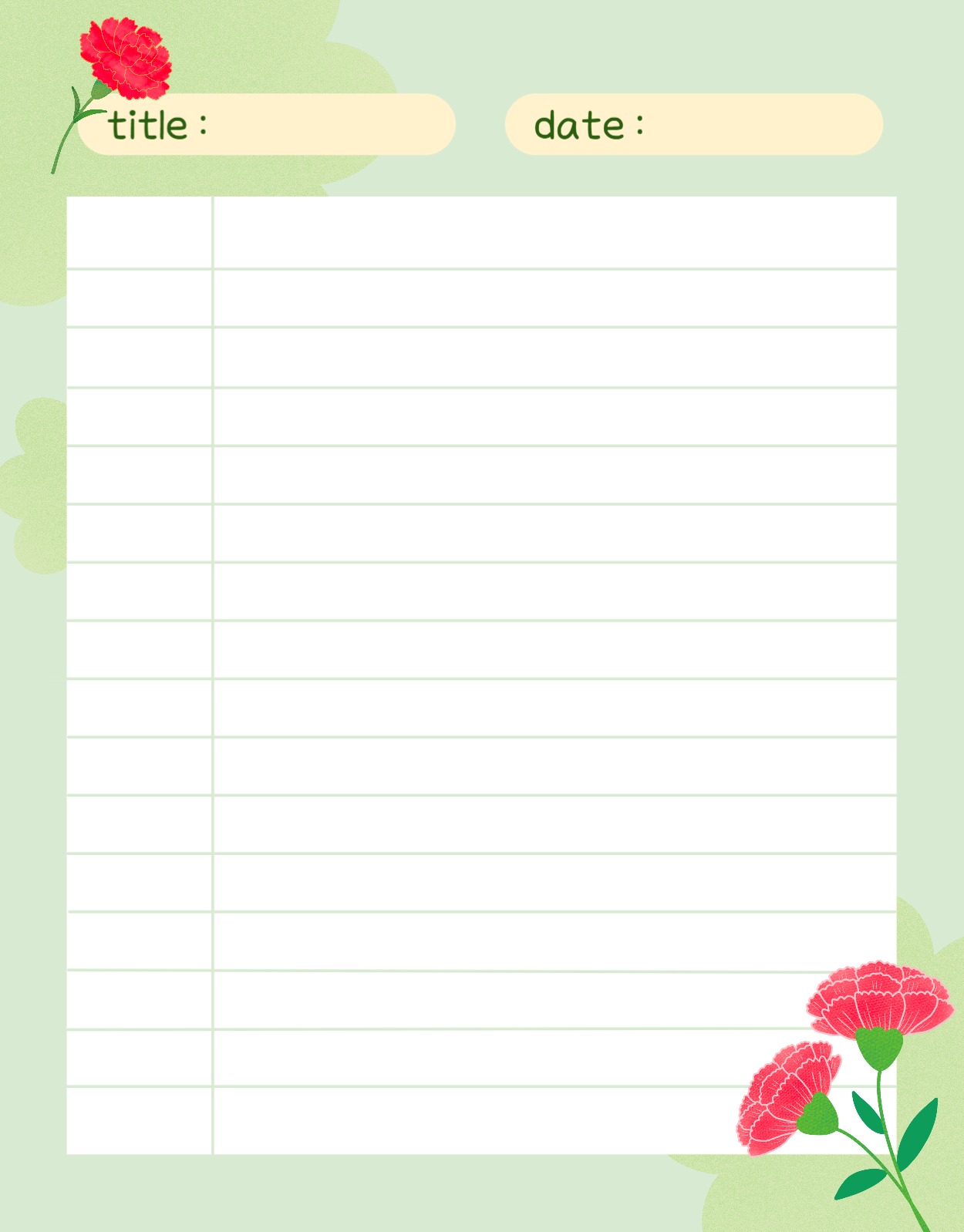 카네이션 굿노트