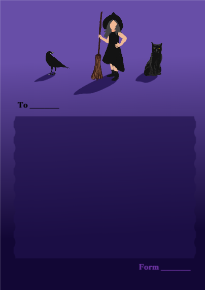 할로윈 꼬마마녀 편지지